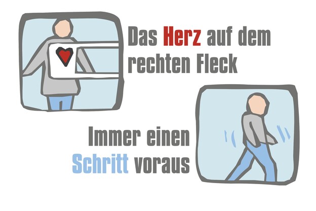 Das Motto der Kliniken Dr. Vötisch in Bad Mergentheim – Das Herz auf dem rechten Fleck – immer einen Schritt voraus