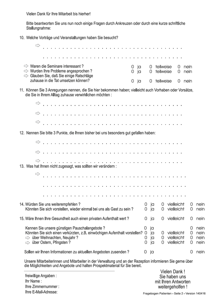 Fragebogen - Seite 2 Fragebogen - Seite 2
